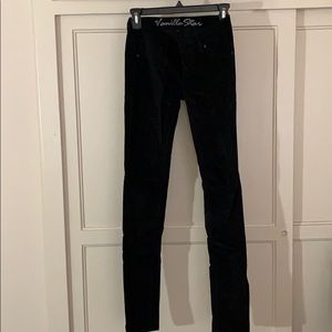 Velvet black skinny jeans